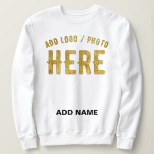 SWEATSHIRT ÉLÉGANT BLANC PERSONNALISABLE MODERNE MARQUE VÉRIF
