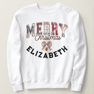 Sweatshirt Élégant Buffalo Plaid Joyeux Noël Personnalisé