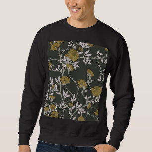 Sweatshirt Elégant fleuri : design motif vintage.