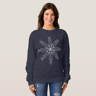Sweatshirt Élégant flocon de neige de Noël sophistiqué - Bleu