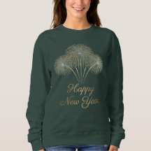 Elegant Gold Glitter Fireworks Happy New Year