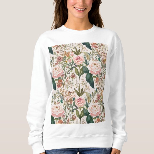 Sweatshirt Élégant modèle floral inspiré de la nature Fleurs  (Devant)