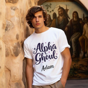 Sweatshirt Élégant nom "Alpha Ghoul" Halloween Calligraphie
