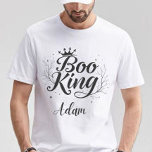 Elégant nom "Boo King" Halloween noir et blanc