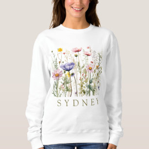 Sweatshirt Élégante Fleur de Boho Florale Sauvage