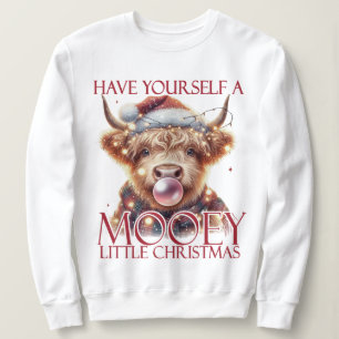 Sweatshirt Elégante vache Highland, Joyeux Noël