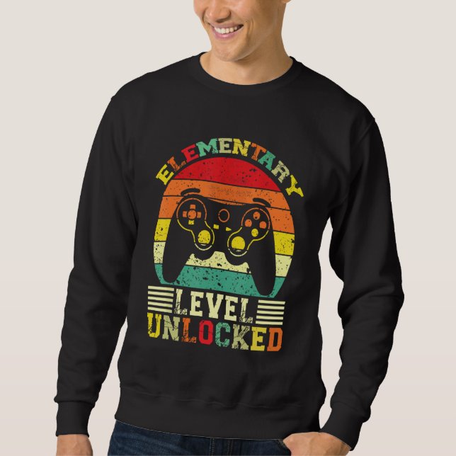 Sweatshirt Elementary Level Unlocked Video Gamer Back to Scho (Devant)