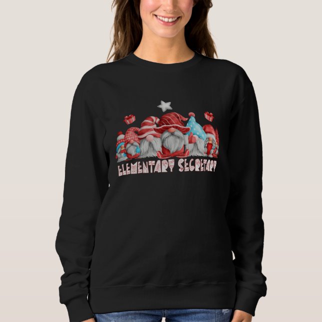 Sweatshirt Elementary Secretary Job Christmas Gnome Back To S (Devant)