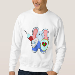 Sweatshirt Eléphant à la vaccination avec seringue