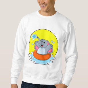 Sweatshirt Eléphant à nager avec Lifebuoy