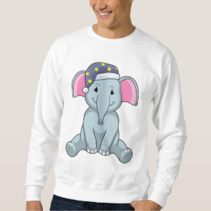 Sweatshirt Eléphant au coucher avec casquette de nuit