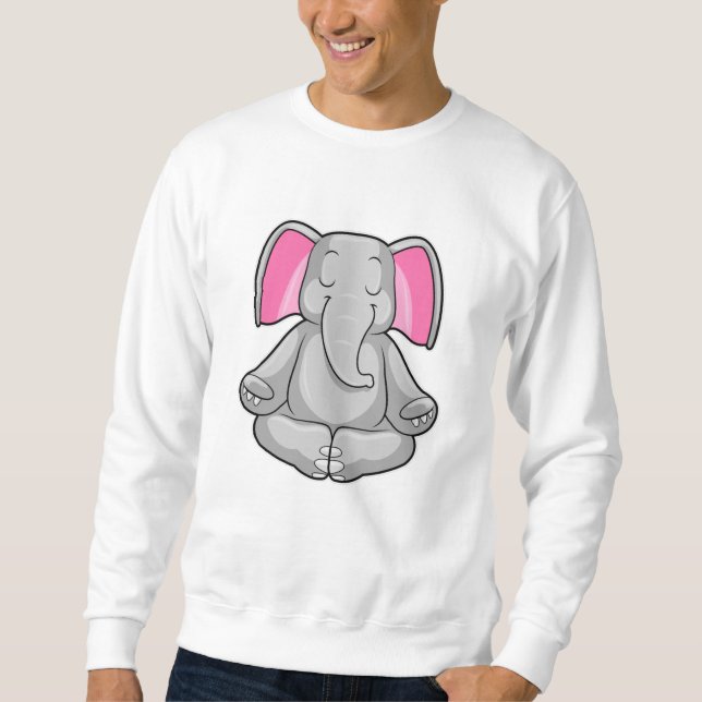 Sweatshirt Eléphant au yoga en jambe (Devant)