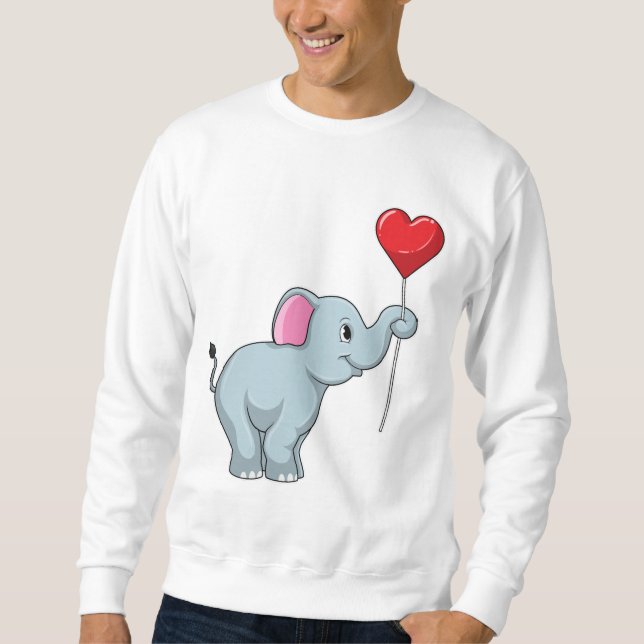 Sweatshirt Eléphant avec ballon cardiaque (Devant)