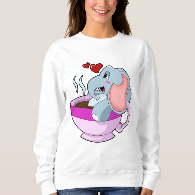 Sweatshirt Elephant avec la coupe du café (Devant)