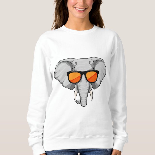 Sweatshirt Eléphant avec lunettes de soleil (Devant)