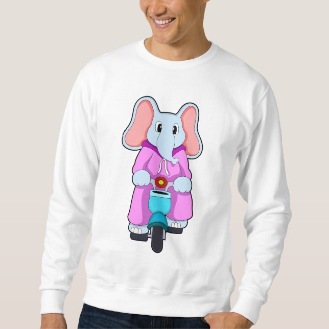Sweatshirt Eléphant avec vélo (Devant)