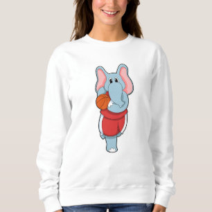 Sweatshirt Elephant comme joueur de basket-ball avec basket-b