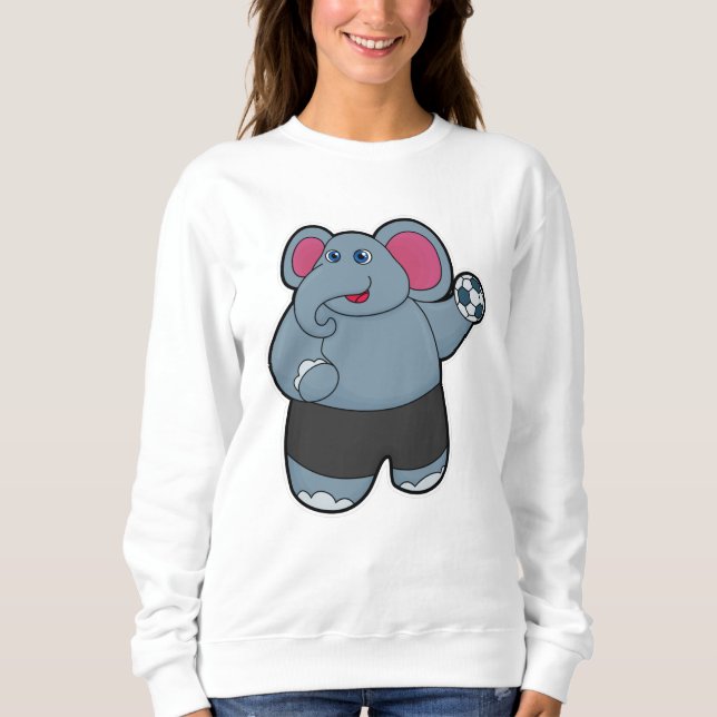 Sweatshirt Elephant comme joueur de handball avec Handball (Devant)
