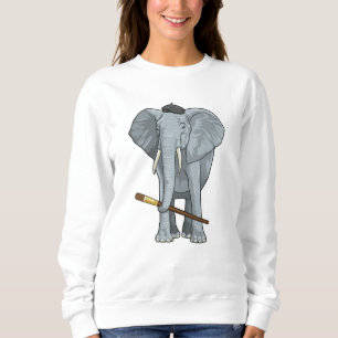 Sweatshirt Eléphant comme peintre avec pinceau