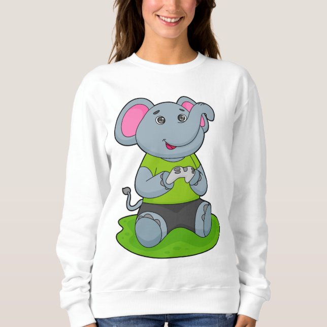 Sweatshirt Eléphant en Gamer (Devant)