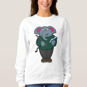 Sweatshirt Elephant en tant qu'enseignant avec livre et point