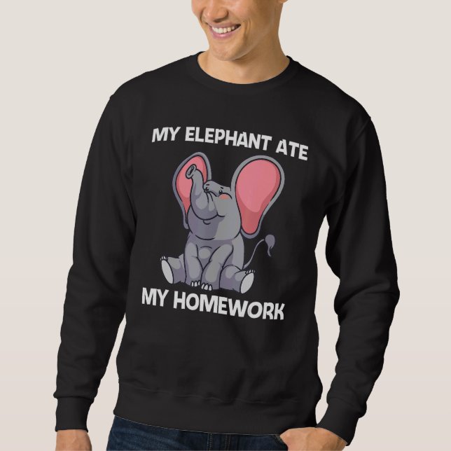 Sweatshirt Elephant For Kids Boys Wildlife Indian Elephant (Devant)