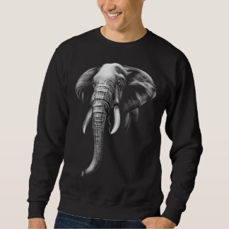 Sweatshirt Elephant Minimal Animal Line Realistic Modern
