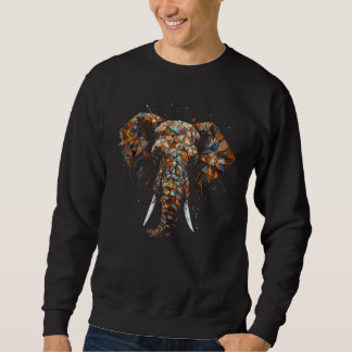 Sweatshirt Elephant Polygon Artwork Colourful African Elephan