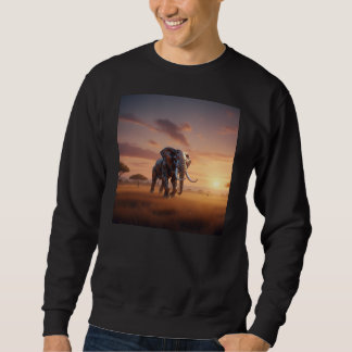 Sweatshirt Éléphant Robot au coucher du soleil