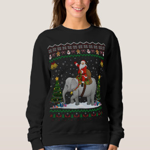 Sweatshirt Elephant Ugly Xmas Cadeau Père Noël Riding Elephan