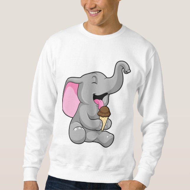 Sweatshirt Elephant with chocolate gaufre ice cream (Devant)