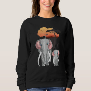 Sweatshirt Eléphants Afrique Animaux Enfants Coucher de solei