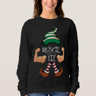 Sweatshirt Elf Famille Joyeux Noël Pyjama Cadeau Muscle Elf