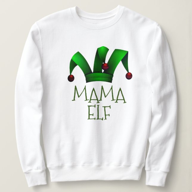 Sweatshirt Elf Père Noël Helper Christmas MAMA ELF (Design devant)