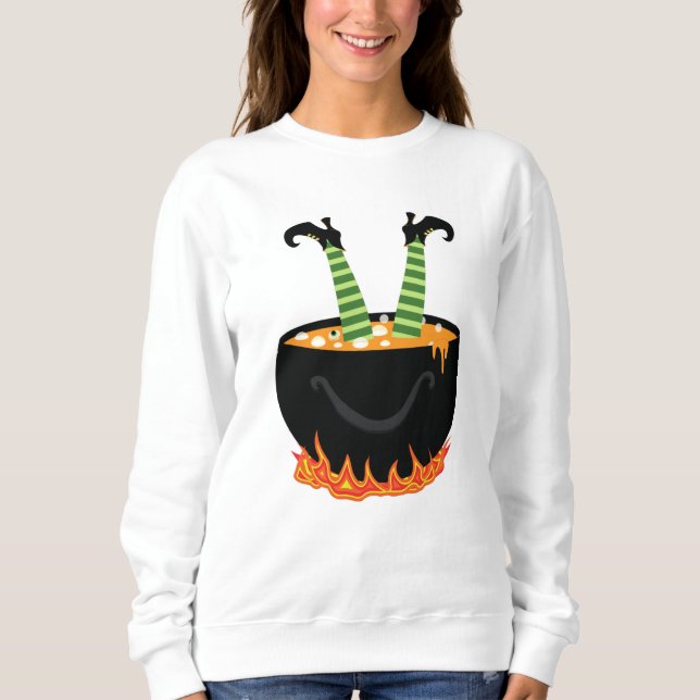 Sweatshirt Elfe dans l'eau bouillante cadeau d'Halloween (Devant)
