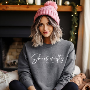 Sweatshirt Elle est digne Proverbes 31 Sweat-shirt
