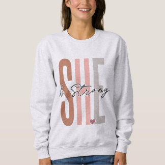 Sweatshirt Elle Est Forte Chrétienne Boho
