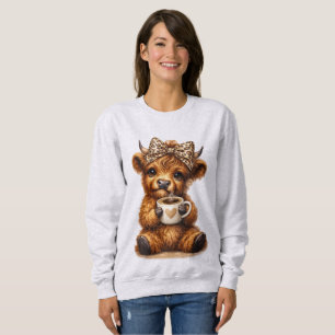 Sweatshirt Emballage de café Highland Cow : Nœud papillon léo