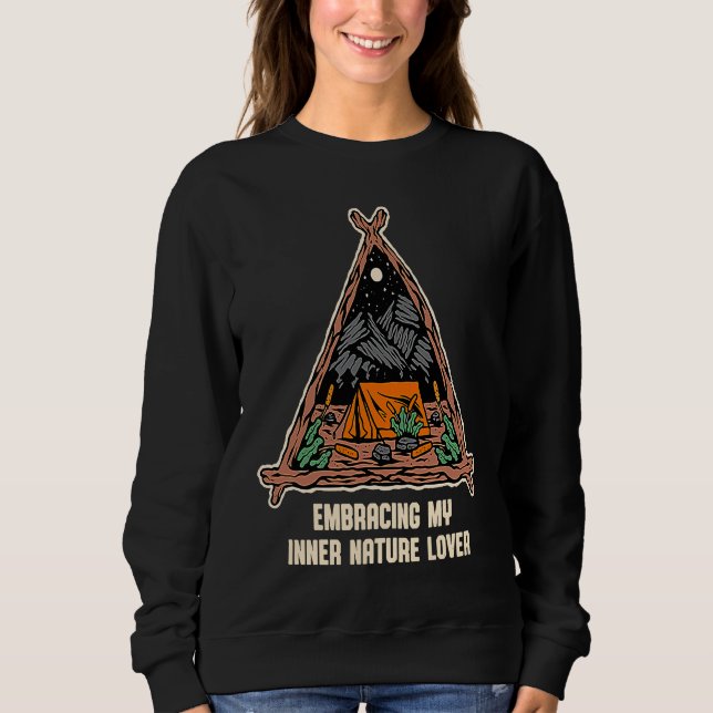 Sweatshirt Embracing Inner Nature  Camping Forest Camper Jung (Devant)