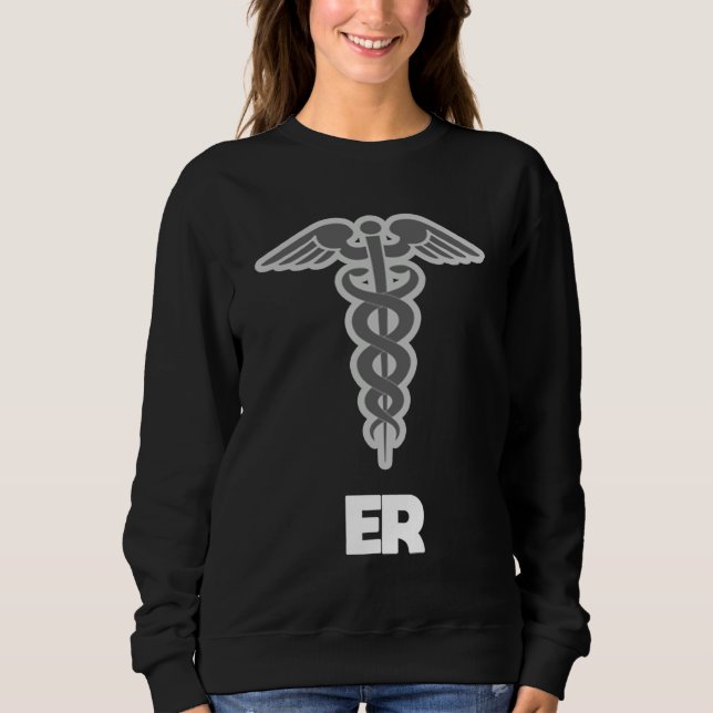 Sweatshirt Emergency Room Nurse Caduceus Symbol (Devant)