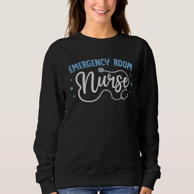 Sweatshirt Emergency Room Nurse Stethoscope Nurse Student Gra (Devant)