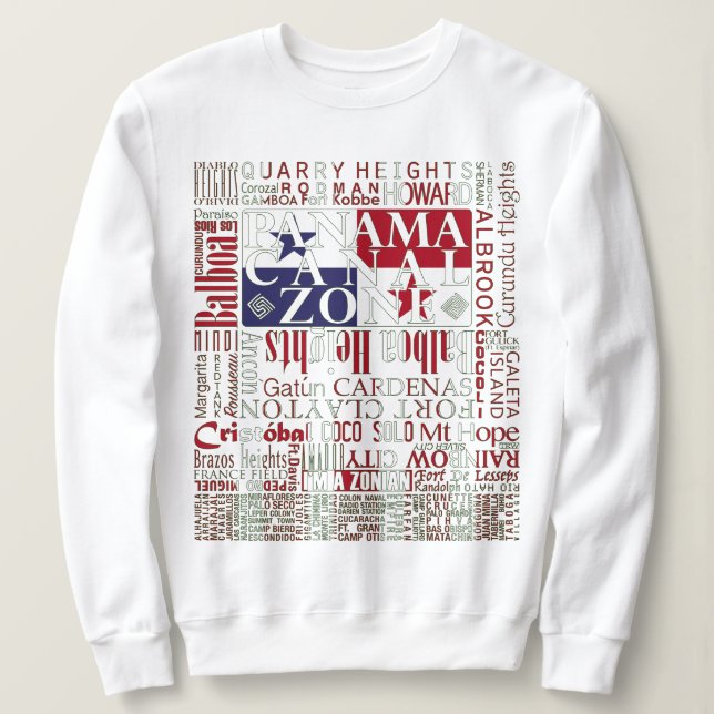 Sweatshirt Emplacement de la zone du canal de Panama avec cou (Design devant)