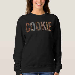 Sweatshirt Empreinte de léopard de biscuits Maman mignonne Fê
