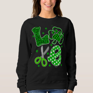 Sweatshirt Empreinte de léopard Et Buffalo Plaid Chien Paw An