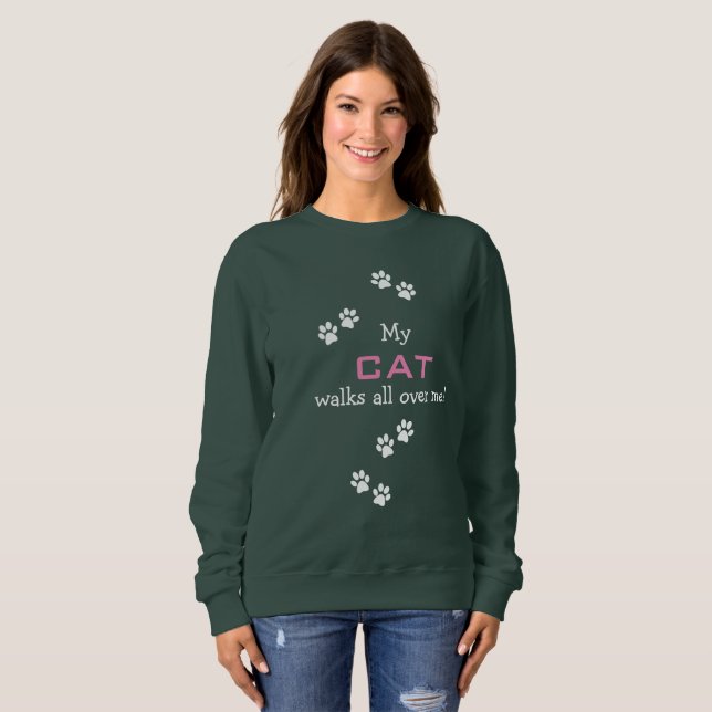 Sweatshirt Empreintes de pattes animaux de compagnie Design V (Devant entier)