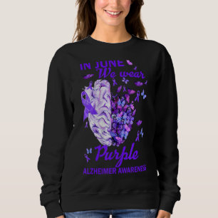 Sweatshirt En Juin Nous Portons Violet Alzheimer Sensibilisat