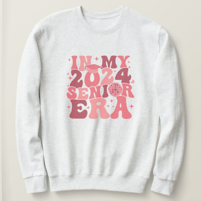 Sweatshirt En Mon Ère Senior 2024 | Lettres Super roses (Design devant)