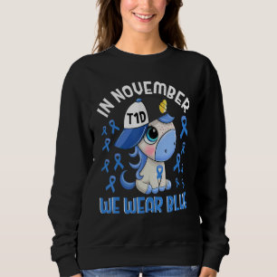 Sweatshirt En Novembre Nous Portons Bleu Diabète Sensibilisat