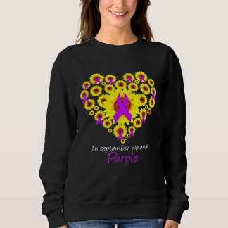 Sweatshirt En Septembre Nous Portons Violet Alzheimer Sensibi