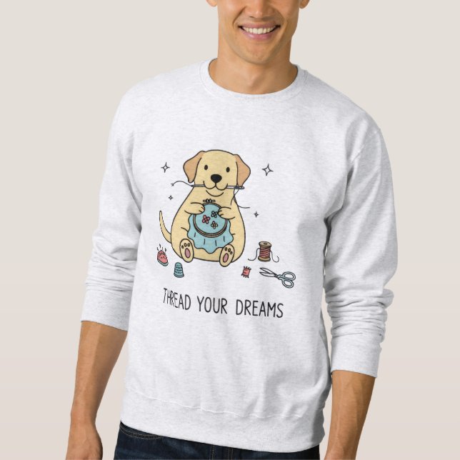 Sweatshirt Enchanting Dog Needlework Hobbyist Pastel Graphic (Devant)